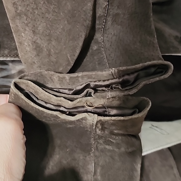 Michael Mims Kathy Cole Vintage Western Two Tone Suede Leather Coat Sz 1X - Picture 9 of 11